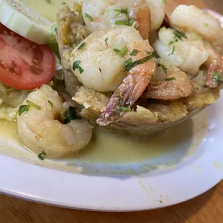 Mofongo Camarones A La Criolla