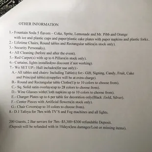 Their price for the Saturday package and what it includes.