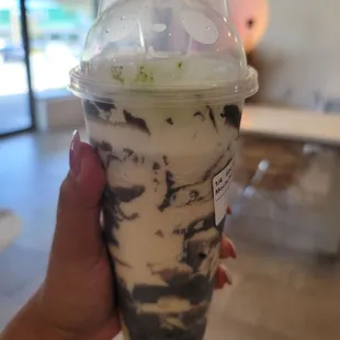 Black Sesame Mochi Milk Tea