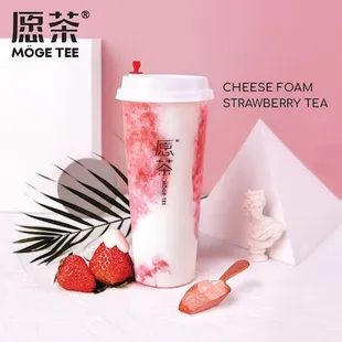 cheese foam strawberry tea
