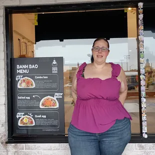 Here at the grand opening event for Moge Tee. Super excited.