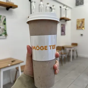 Taro and tofu pudding milk tea