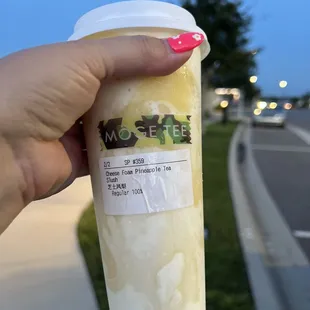 Cheese foam pineapple tea
