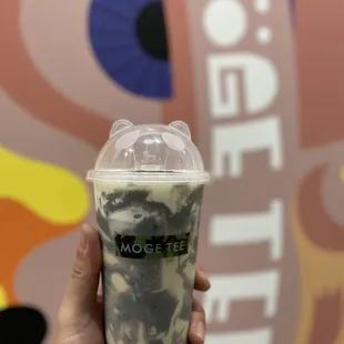 Black sesame milk tea!