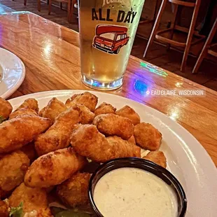 Cheese curds &amp; beer.