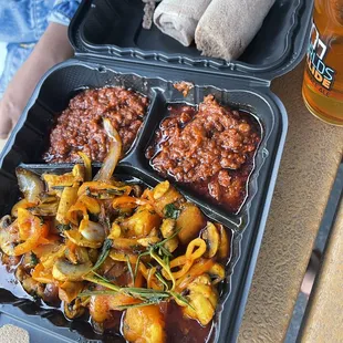 a meal in a plastic container