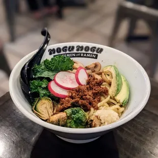 Vegan Mazemen (minus corn) - so delicious! @bilalandjesseatfood