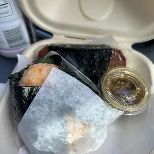 Grilled salmon onigiri &amp; spam Onigiri