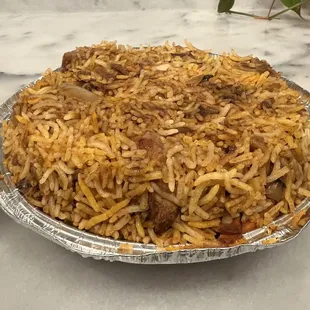Huge serving of Chicken Biryanichicken