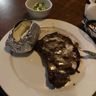 Delmonico with garlic butter