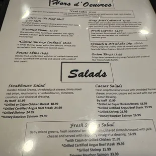 Apps and salads