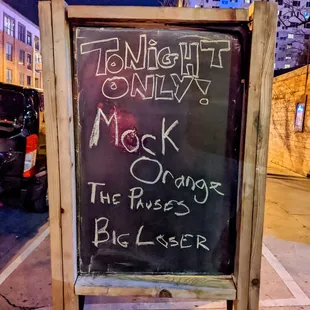 a chalk board with a message on it