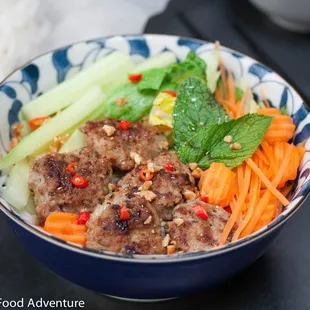 meatballs and vegetables in a bowl