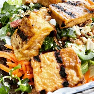 grilled tofu and vegetables