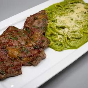 Tallarin Verde with Ribeye.
