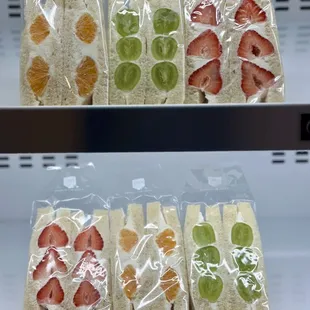 Variety of fruit sandos