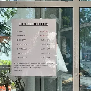 Current hours August 2023