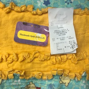 Cute, and handmade blanket for $10 plus tax!
