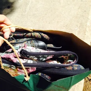 My haul, stoked $18 for 5 bags and two vintage Japanese beer cans haha