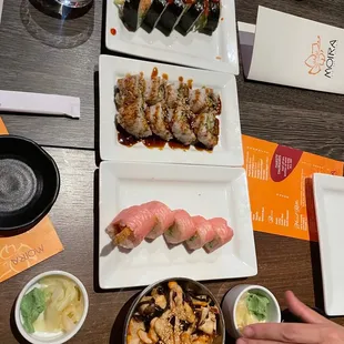 a variety of sushi