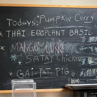 Today's specials (changes)