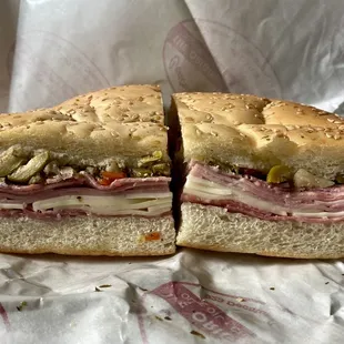 Central Grocery Muffuletta Sandwich (half size) - Pricey but still pretty good and huge for half size