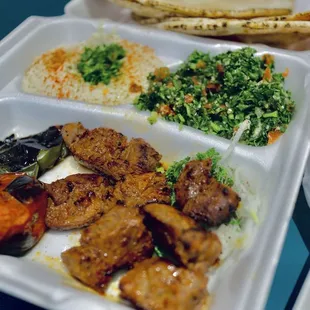 Beef kebab plate
