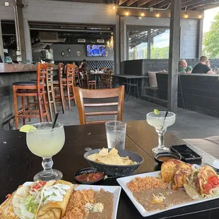 two plates of mexican food