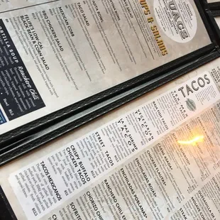 Good menu.  Two pages of appetizers and dinners.  Lunch menu and drink menu not shown.