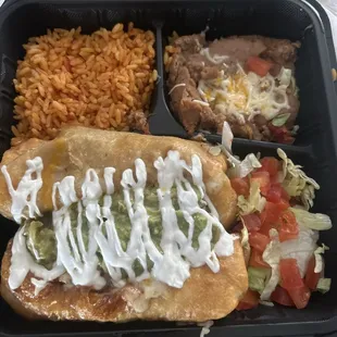 Chimichangas with Spanish rice