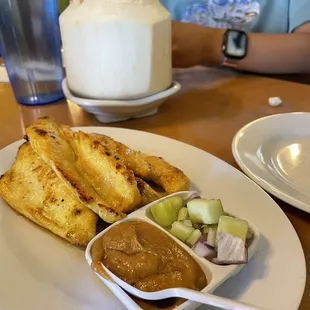 5. Chicken Satay +  Whole Fresh Young Coconut Meat Juice