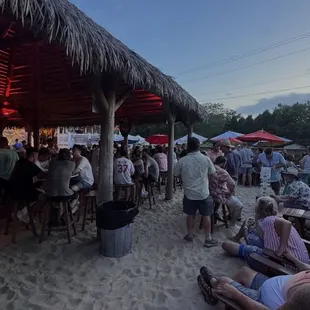Tiki bar during sunset