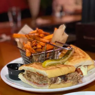 a sandwich and french fries