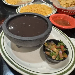 Black beans and rice.