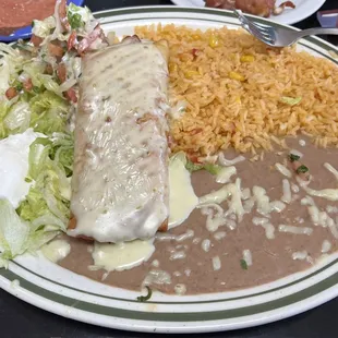 Lunch Chimichanga as it comes on the menu.
