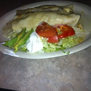 John's special with steak and chicken