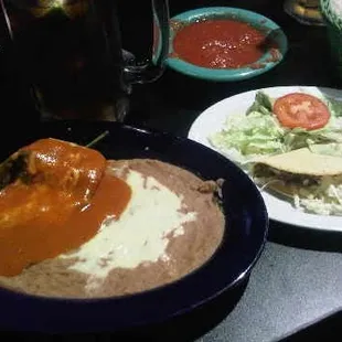 Lunch special - chile relleno, and taco