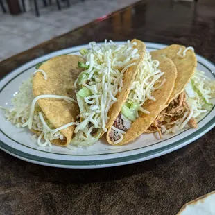 Taco Tuesday, four crunchy tacos