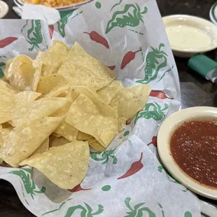 Complimentary chips and salsa
