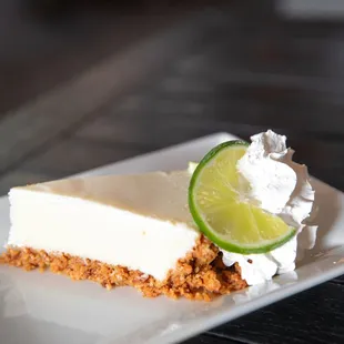 a slice of cheesecake on a plate