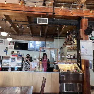the interior of a coffee shop