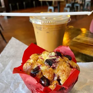 Blueberry muffins and NOLA Iced coffee!
