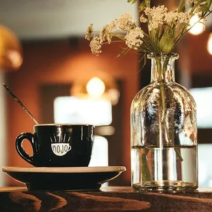 a coffee cup and saucer