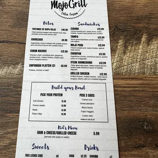 menu