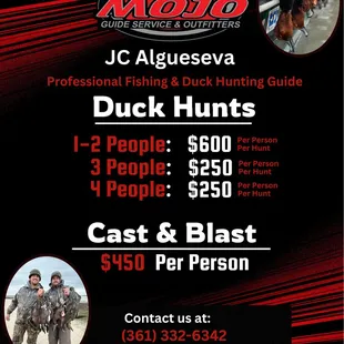 A thrilling adventure awaits with a duck hunting trip that promises excitement and unforgettable memories. Call to secure a spot today!