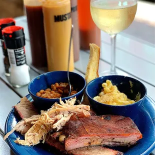 Brisket, pulled pork and ribs