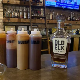 All the sauces and a nice Wheat Old Elk