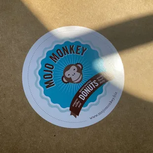 a sticker on a box