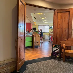 View of coffee shop from inside the lobby area