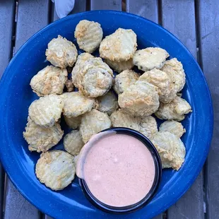 Fried pickles and comeback sauce